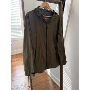 Hawke & Co Men's M Coat Packable Performance Sport Rain Defender Green Hooded